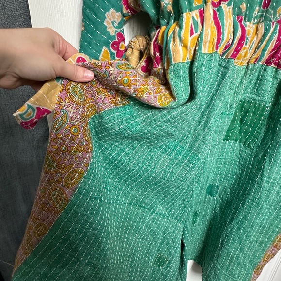 Colorful Floral Patchwork kantha Upcycled Jacket - Picture 10 of 14